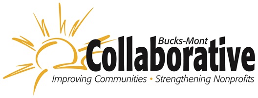 Bucks-Mont Collaborative logo featuring a yellow sun, and the tagline "Improving Communities. Strengthening Nonprofits."