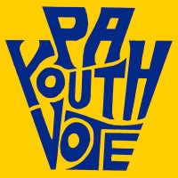 PA Youth Vote logo featuring the organization name in blue lettering against a yellow background.