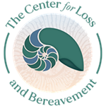 The Center for Loss and Bereavement logo which features a seashell in the center.