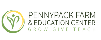 green text with a circle that contains a leaf