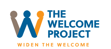 blue text with a letter a large letter W