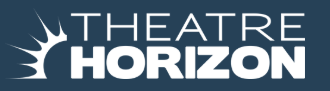 theatre horizon white text with dark blue background