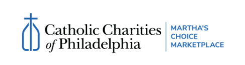 black and blue text with an image of the cross