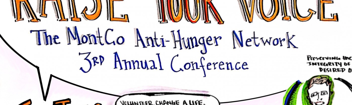 Cartoon for the 3rd annual conference of the MontCo Anti-Hunger Network