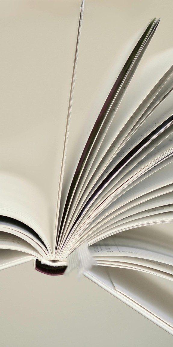 An image of a book wide open.