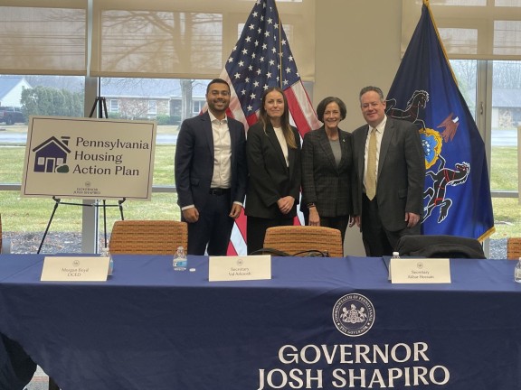 Secretary of Policy and Planning Akbar Hossain, HealthSpark President and CEO Emma Hertz,Secretary of the Department of Human Services Valerie Arkoosh, MD, MPH, Secretary of the Budget Uri Monson