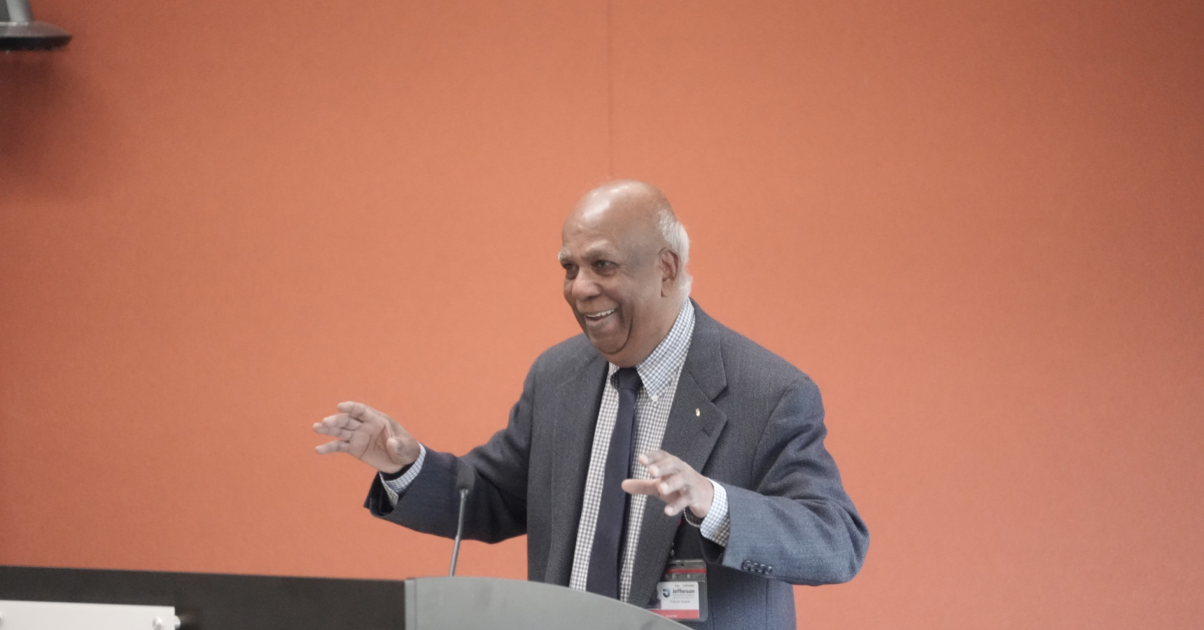 Man at a podium talking