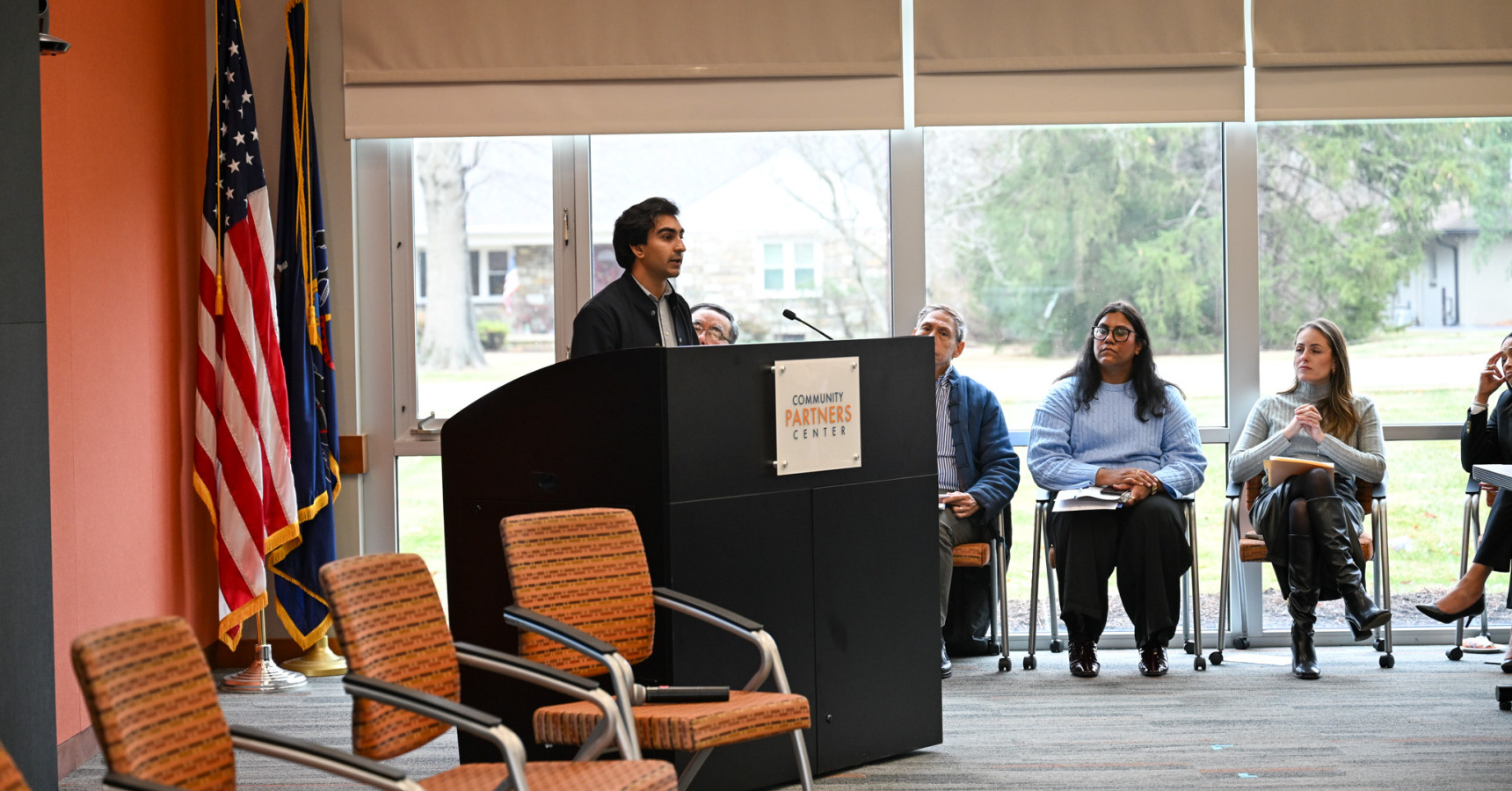 Man at a podium talking