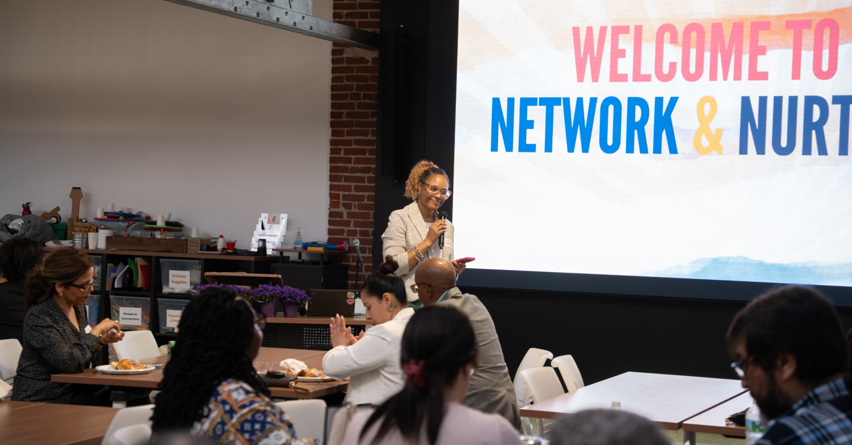 Woman with microphone