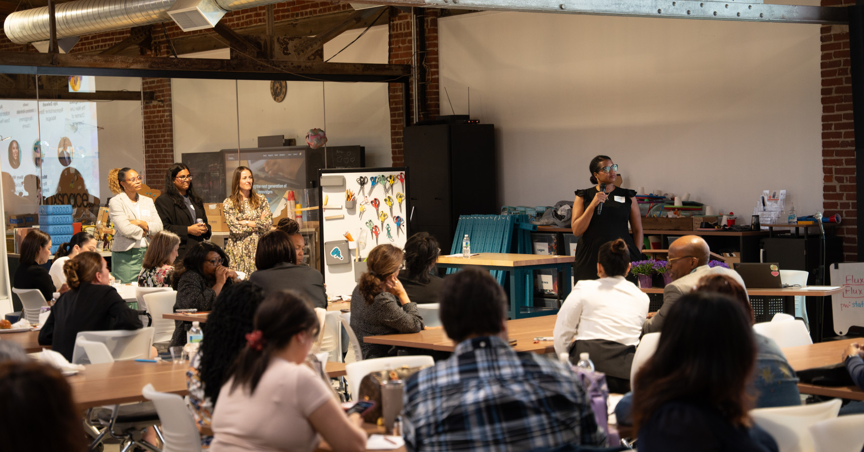 Woman with microphone