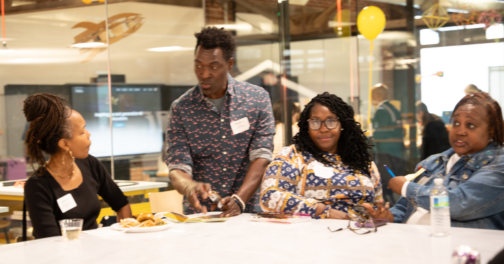 people sitting at tables