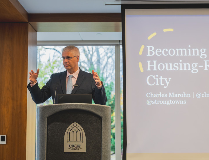 Man at a podium talking